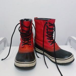 Sorel Red and Black All-Weather Boots